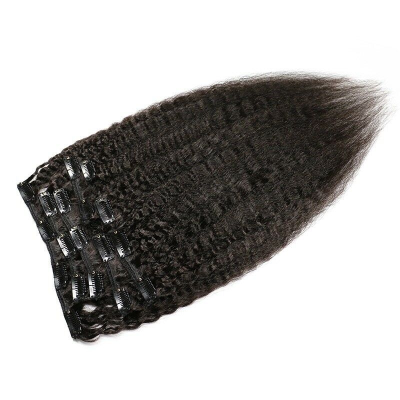 Kinky Straight Clip In Hair Extension Raw Remy Virgin Cuticle Aligned Seamless Clip In Hair Extension